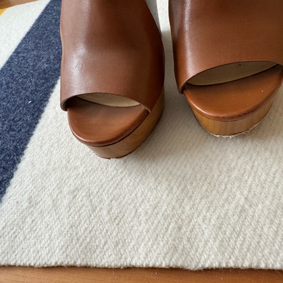 Michael Kors Josephine Wedge Womens Leather Open Toe Wedge Heels size 7 - Picture 8 of 9